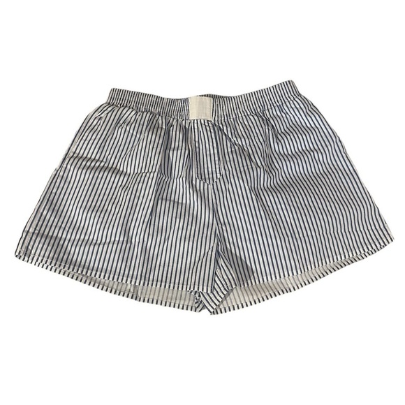 NWOT Women’s Blue And White Cotton Striped Boxer Shorts With Pockets Medium - Picture 2 of 10